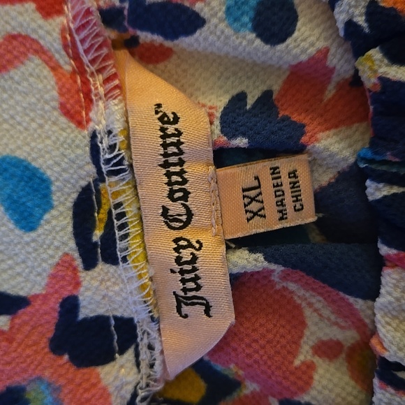 Juicy Couture pink aqua yellow Black Tie side Midi dress sleeveless stretch XXL - Picture 7 of 9